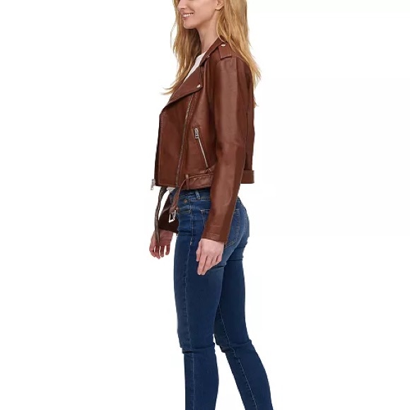 LEVI'S WOMEN'S FAUX - LEATHER MOTO JACKET Size "L" - Picture 2 of 13